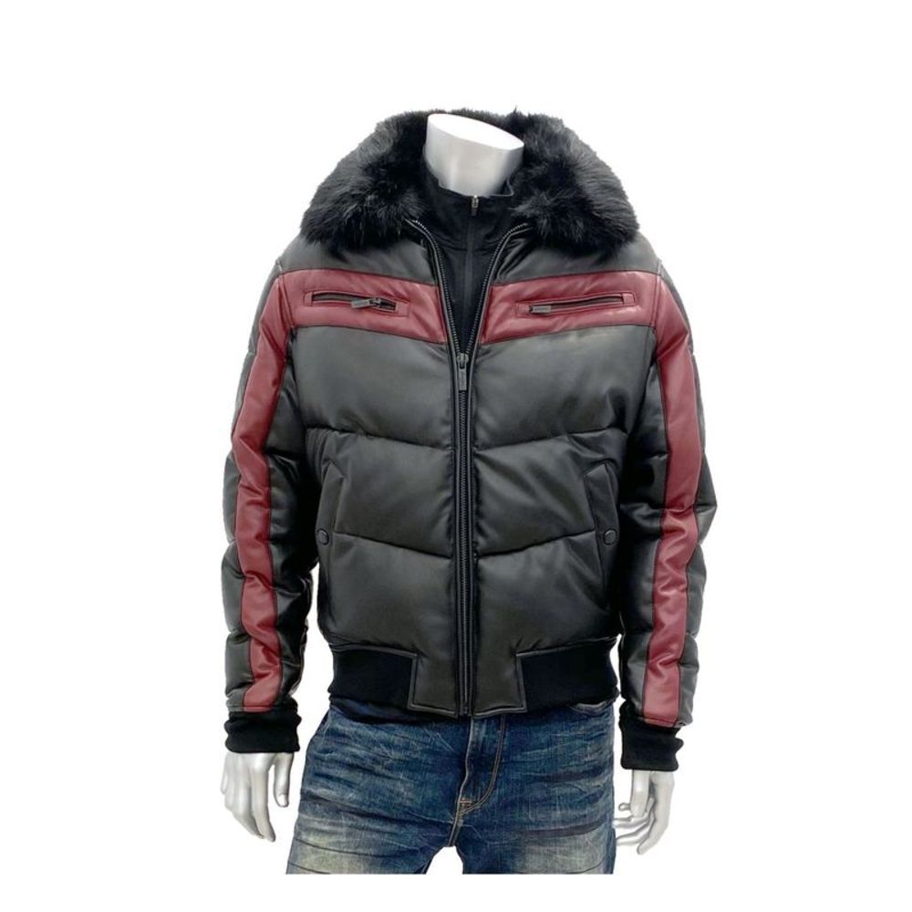 SEANJOHN Mens Black Quilted, Color Block Bomber Coat 2XL